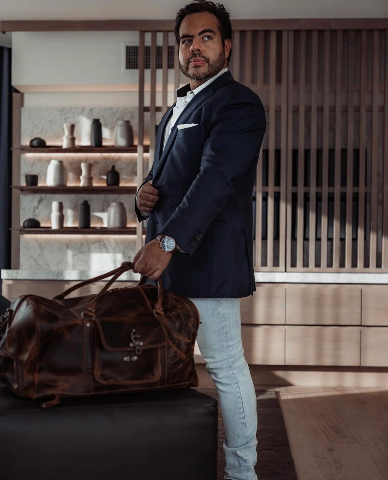 The “Hemingway” Buffalo Leather Duffle Bag - Image 12