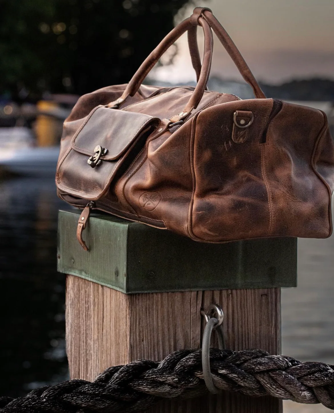 The “Hemingway” Buffalo Leather Duffle Bag - Image 14