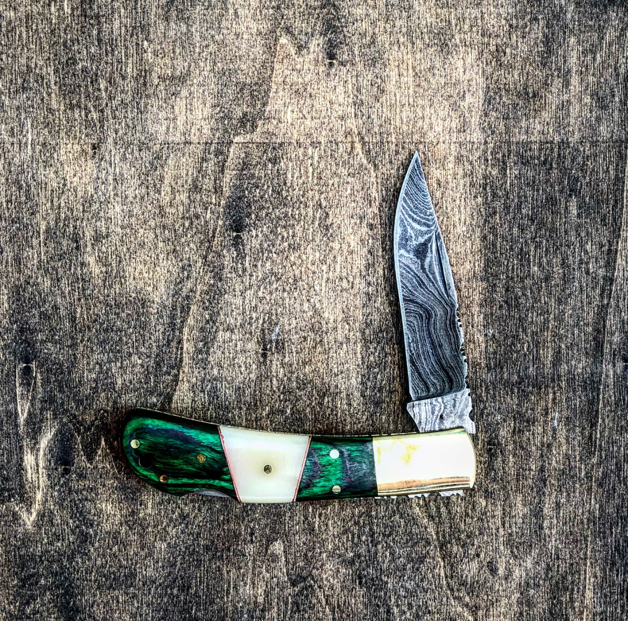 Damascus Folder Pocket Knife- VG 51 - Image 5
