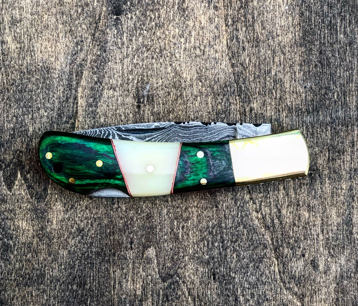 Damascus Folder Pocket Knife- VG 51 - Image 6