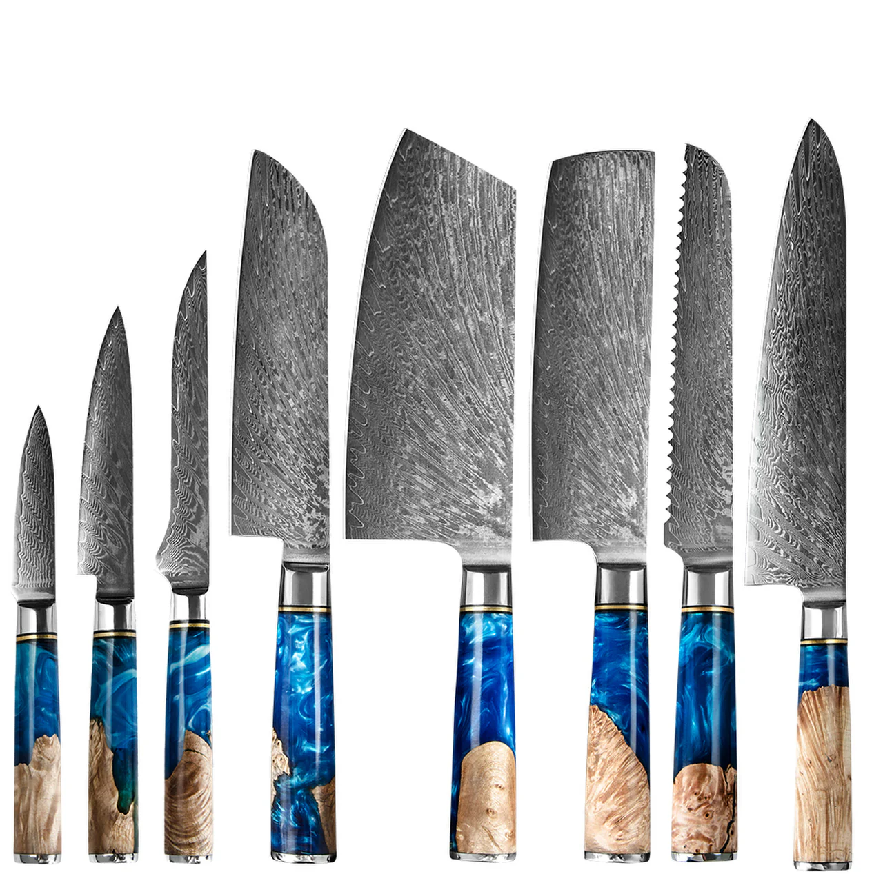 Eight Piece VG-10 Japanese Steel Kitchen Knife Set - Image 4