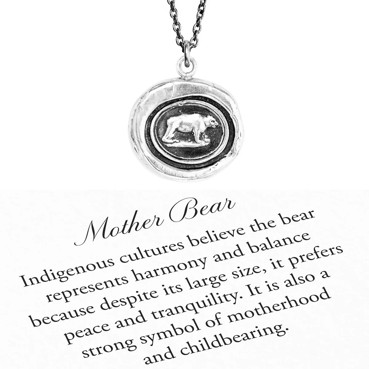 Mother Bear” Reclaimed Silver Talisman And Necklace - Pyrrha - Image 3
