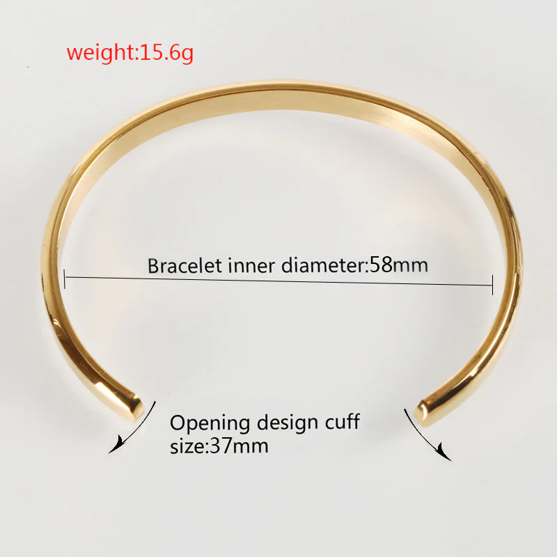 Mens Gold Cuff Bracelet - Image 3