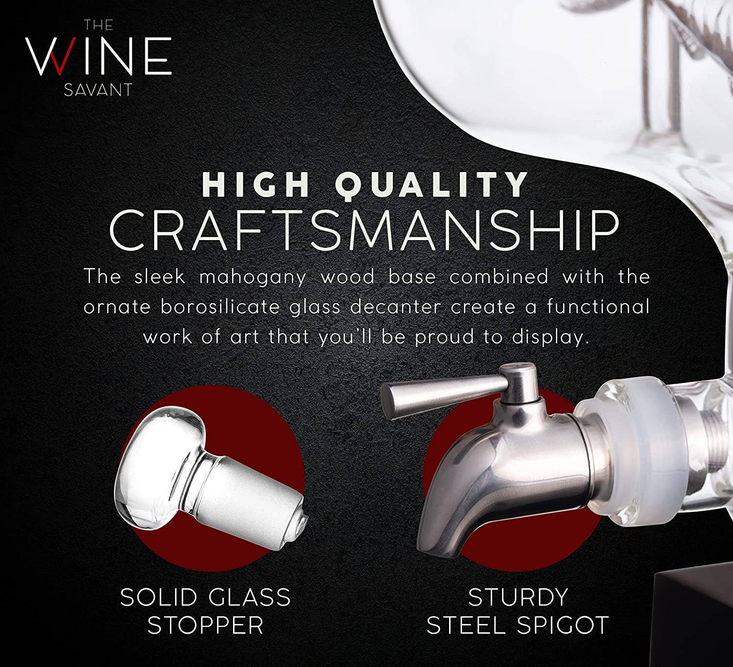 Sailfish Whiskey Decanter Dispenser and 4 Liquor Glasses - Image 5