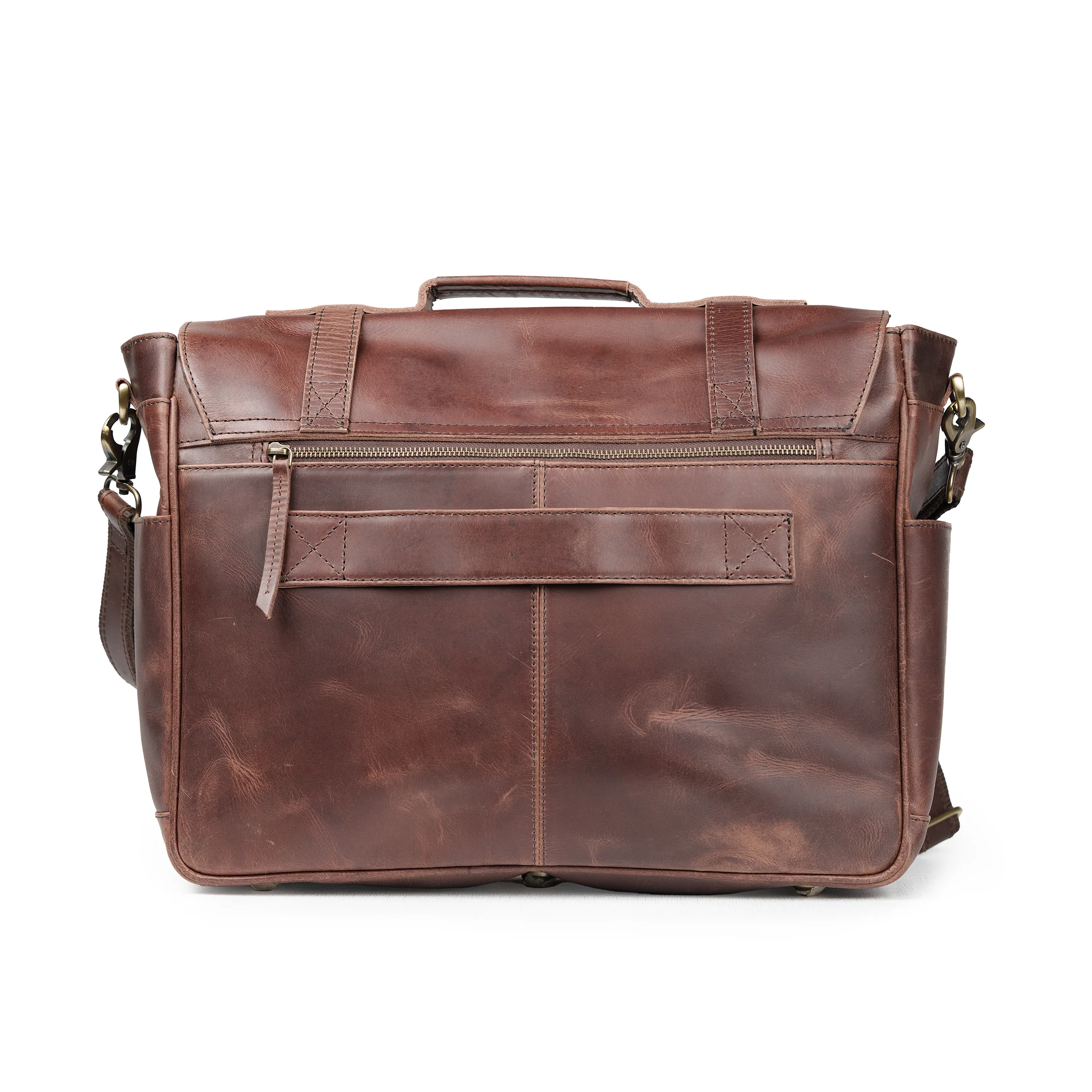 The “Lewis” Buffalo Leather Messenger Bag - Image 4