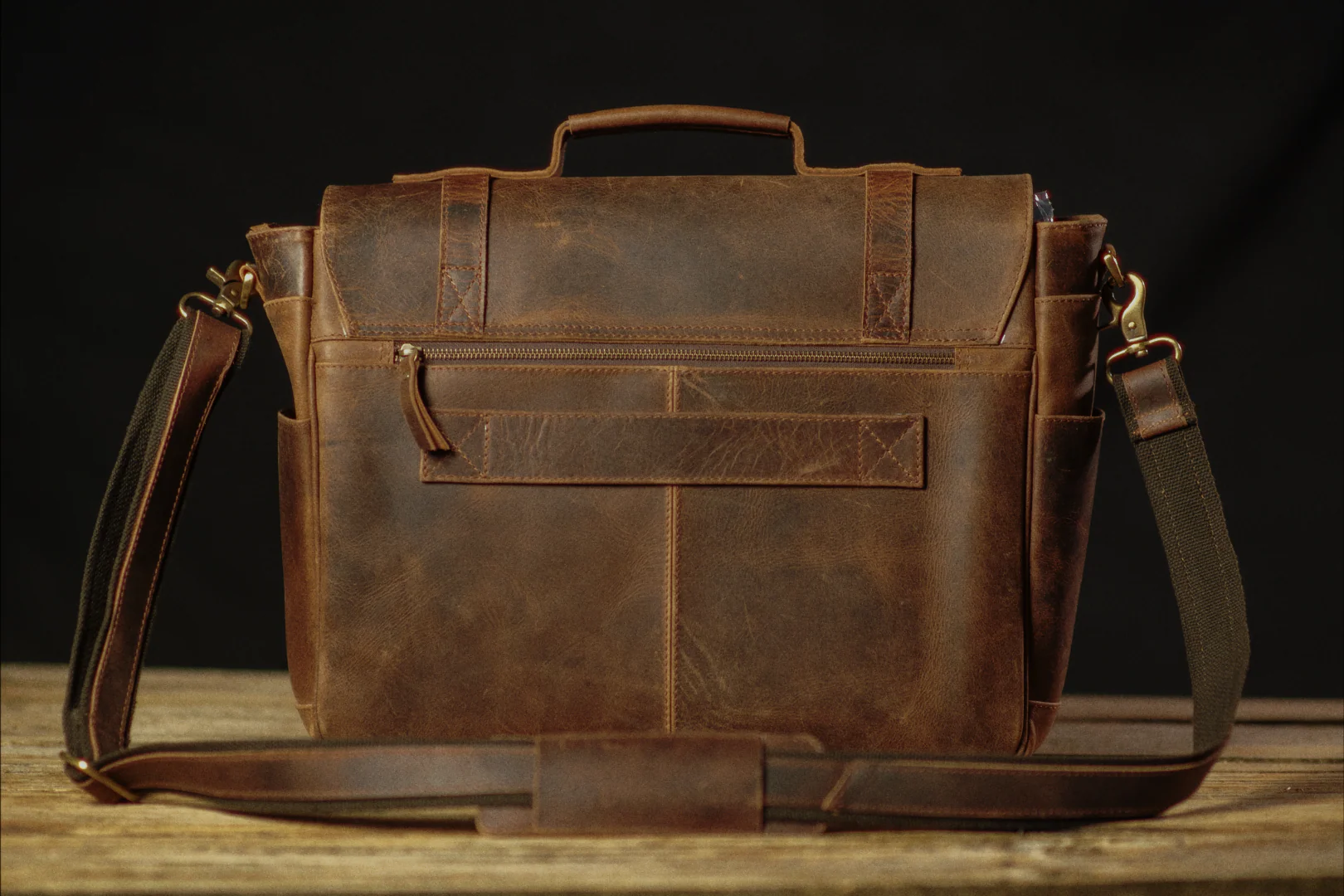 The “Lewis” Buffalo Leather Messenger Bag - Image 7